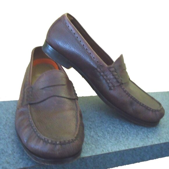 Cole Haan Mens size 11 GrandOS Leather Pinch Penny Loafer Shoes Brown Excellent - Picture 8 of 11
